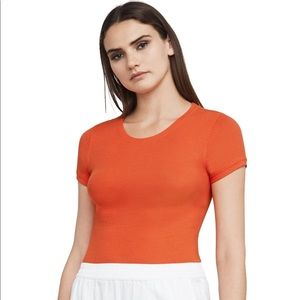 BCBGMAXAZRIA Tammy Rib Knit Top - Orange - XS